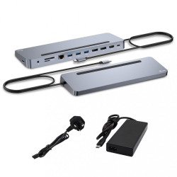 Stacja dokująca USB-C Metal Ergonomic 4K 3x Display Docking Station PD 100W + i-tec Universal Charger 100W (bundle) 