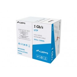 Kabel LAN UTP 1GB/S 305M drut CCA czerwony