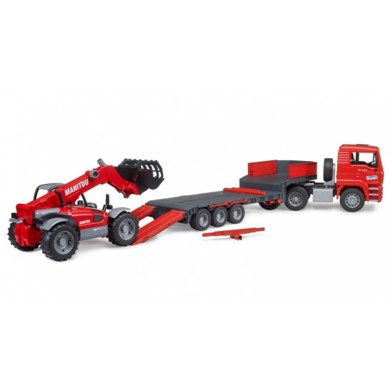 Ciężarówka MAN TGA z przyczepą i ładowarką teleskopową