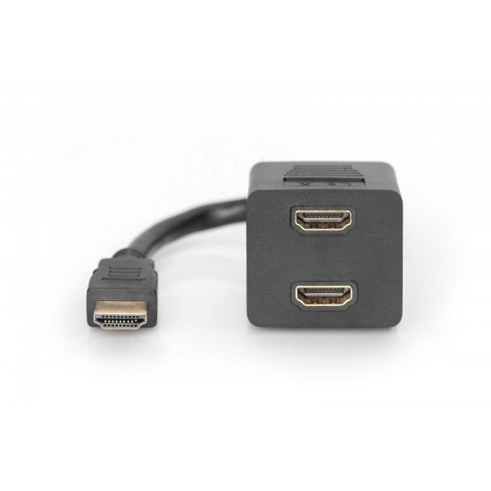 Kabel rozdzielacz/splitter HDMI HighSpeed 1080p 24Hz FHD Typ HDMI A/2xHDMI A M/Ż 0,2m Czarny