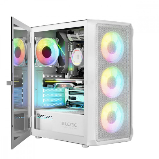 Obudowa Komputerowa Logic Portos ARGB Midi USB 3.0 Biała 