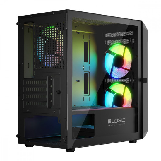 Obudowa Komputerowa Logic Portos ARGB Mini USB 3.0 Czarna 