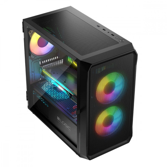Obudowa Komputerowa Logic Portos ARGB Mini USB 3.0 Czarna 