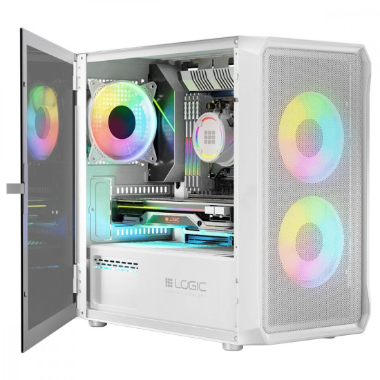 Obudowa Komputerowa Logic Portos ARGB Mini USB 3.0 Biała 