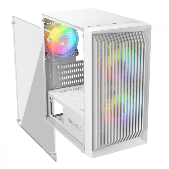 Obudowa Komputerowa Logic Atos ARGB Mini USB 3.0 Biała 