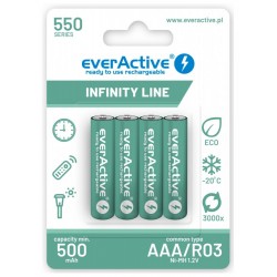 Akumulatory R03/AAA 550 mAH blister 4 szt. Infinity Line technologia ready to use