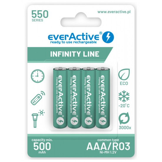 Akumulatory R03/AAA 550 mAH blister 4 szt. Infinity Line technologia ready to use