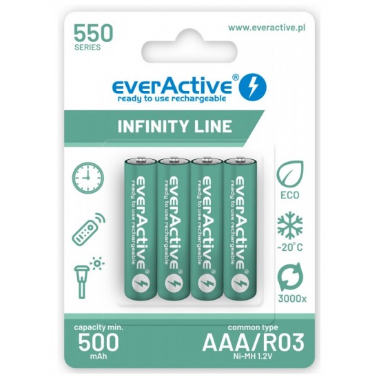 Akumulatory R03/AAA 550 mAH blister 4 szt. Infinity Line technologia ready to use