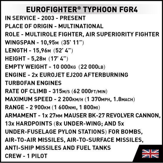 Klocki Eurofighter Typhoon FGR4 