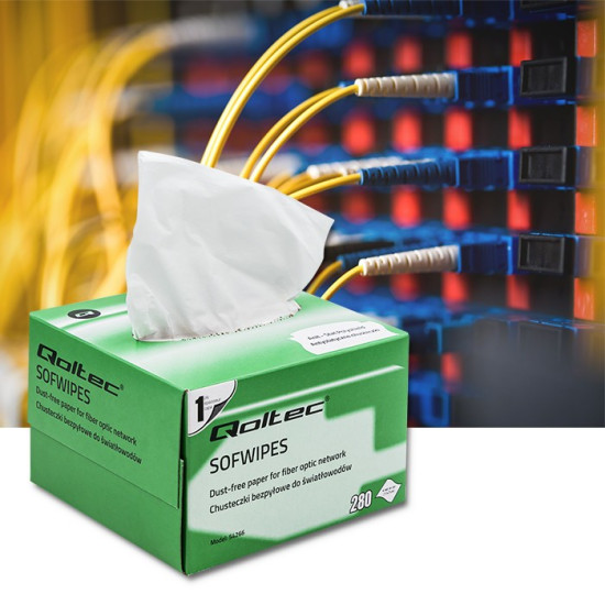 Chusteczki bezpyłowe do światłowodów