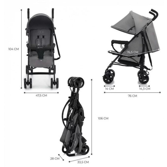 Wózek spacerowy TIK STONE GREY
