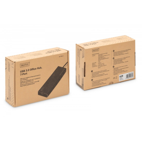 HUB/Koncentrator 7-portowy USB 3.0 SuperSpeed, aktywny, aluminium