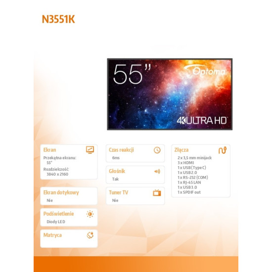 Monitor interaktywny IFPD N3551K H1F2C0MBW101 