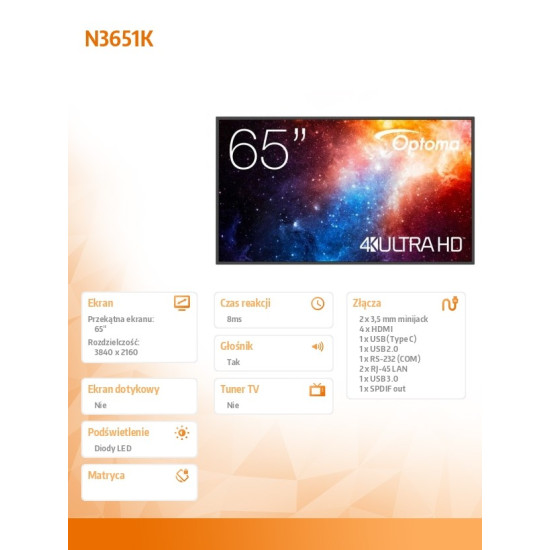 Monitor interaktywny IFPD N3651K H1F2C0FBW101 