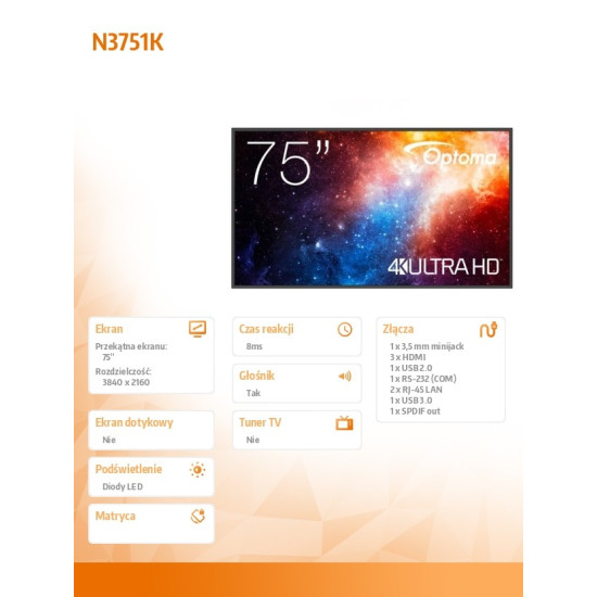 Monitor interaktywny IFPD N3751K H1F2C0GBW101 