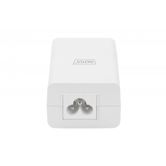 Zasilacz/Adapter PoE+ 802.3at, max. 52V 30W Gigabit 10/100/1000 Mbps, aktywny, Biały
