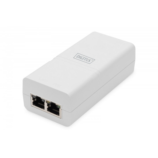 Zasilacz/Adapter PoE+ 802.3at, max. 52V 30W Gigabit 10/100/1000 Mbps, aktywny, Biały