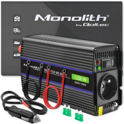 Przetwornica napięcia Monolith 1200 MS Wave | 12V na 230V |      600/1200W | USB 