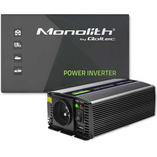 Przetwornica napięcia Monolith 1200 MS Wave | 12V na 230V |      600/1200W | USB 