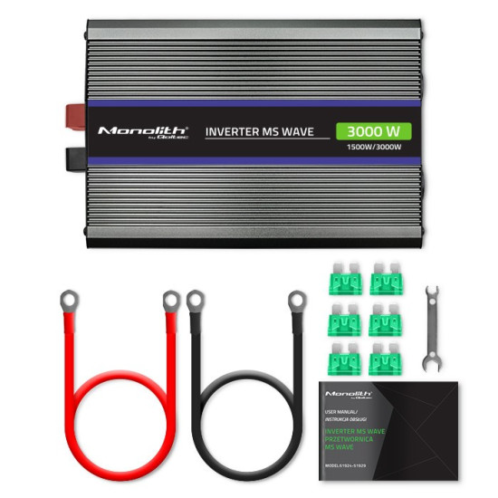 Przetwornica napięcia Monolith 3000 MS Wave | 12V na 230V |      1500/3000W | USB 