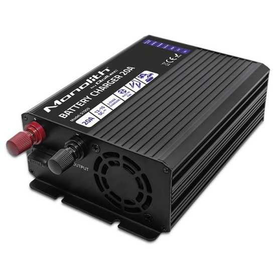 Inteligentna ładowarka Monolith do akumulatorów LiFePO4 AGM GEL  SLA | 20A | 12V 
