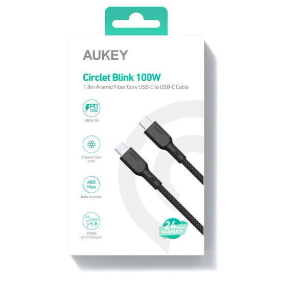 CB-KCC102 kevlarowy kabel USB C - USB C | 1.8m | 5A | 100W PD | 20V
