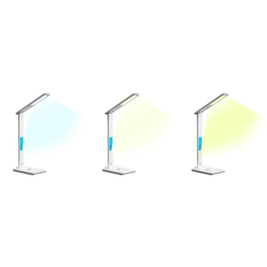 Lampka biurkowa z ładowarką indukcyjną i wyświetlaczem LED MT222