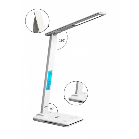 Lampka biurkowa z ładowarką indukcyjną i wyświetlaczem LED MT222