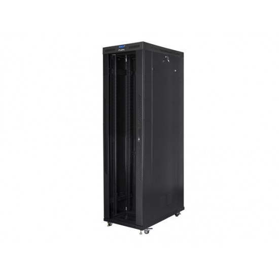 Szafa stojąca Rack 19 cali 47U 800x1200mm, drzwi szklane LCD (FLAT PACK) czarna