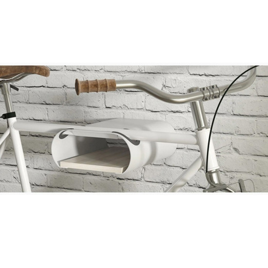 Stojak uchwyt rowerowy naścienny z półką max 25kg MC-466 Biały 