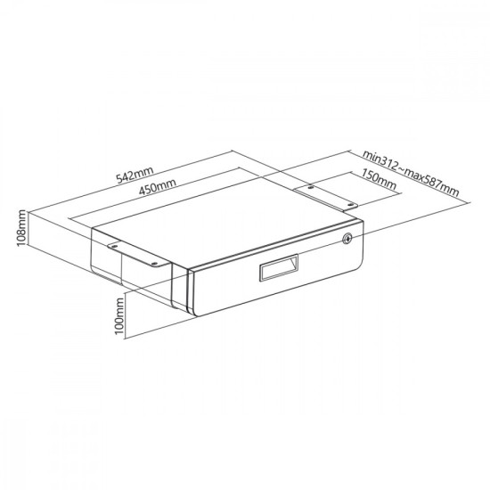Szuflada podbiurkowa organizer 5kg max MC-461 