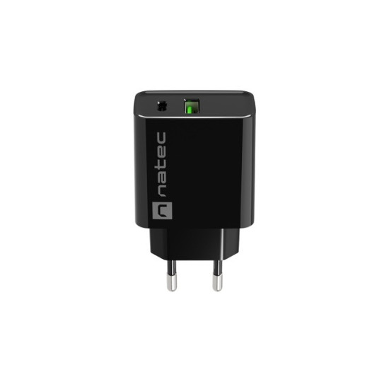 Ładowarka sieciowa Ribera 1x USB-A + 1x USB-C 20W Czarna 