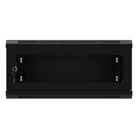 Szafa wisząca 19 cali 4U 600x450 drzwi perforowane (flat pack) czarna