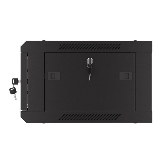 Szafa wisząca 19 cali 4U 600x450 drzwi perforowane (flat pack) czarna