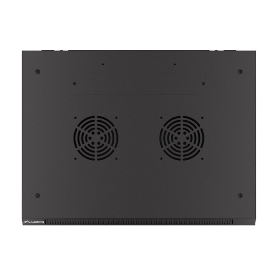 Szafa wisząca 19 cali 12U 600x450 drzwi perforowane (flat pack) czarna