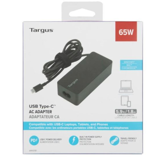 Zasilacz 65W USB Type-C Charger Black 