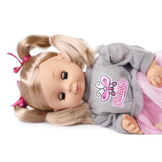 Lalka Natalia w szarym sweterku, mówi po polsku, 39 cm