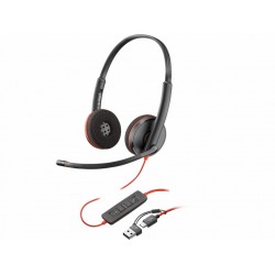 Słuchawki Blackwire 3220 Stereo USB-C Headset +USB-C/A Adapter 8X228A 