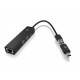Hub IB-HUB1439-LAN 4w1 HUB, 1x USB-C, 2xUSB-A, 1x LAN 