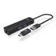 Hub IB-HUB1439-LAN 4w1 HUB, 1x USB-C, 2xUSB-A, 1x LAN 