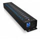 Hub IB-HUB1717 16+1 port USB HUB, 16x USB + 1x USB do ładowania, USB 3.2 Gen 1, 96 Watt zasilacz 