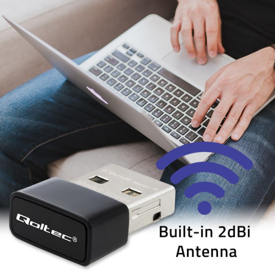 Ultraszybki bezprzewodowy mini adapter USB Wi-Fi | standard AC | 650Mbps 