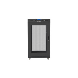 Szafa stojąca 19 cali 22U 600x600 drzwi perforowane LCD (Flat pack) V2 czarna