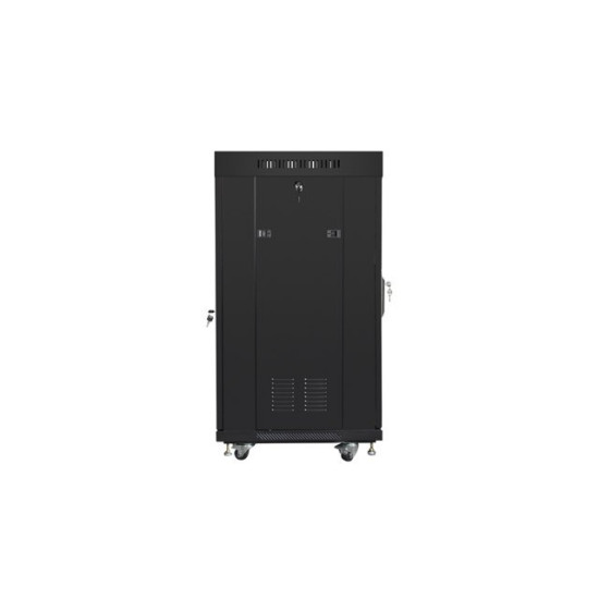 Szafa stojąca 19 cali 22U 600x600 drzwi perforowane LCD (Flat pack) V2 czarna