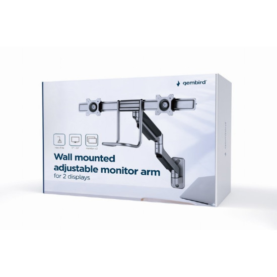 Uchwyt ścienny na 2 monitory 17-32 cali 8kg 