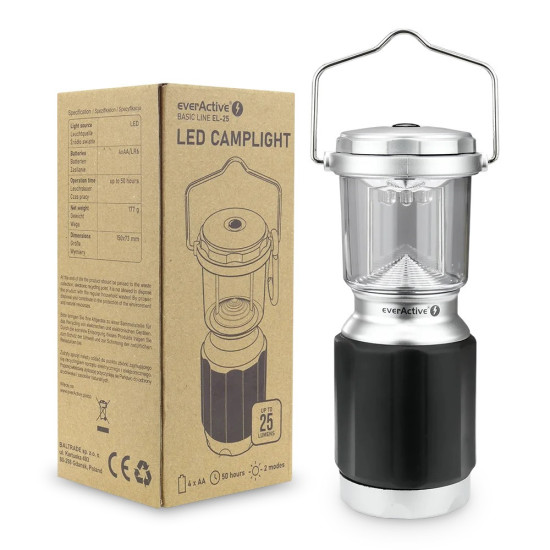 Latarka kempingowa Basic Line EL-25 25 lumenów Czarna 