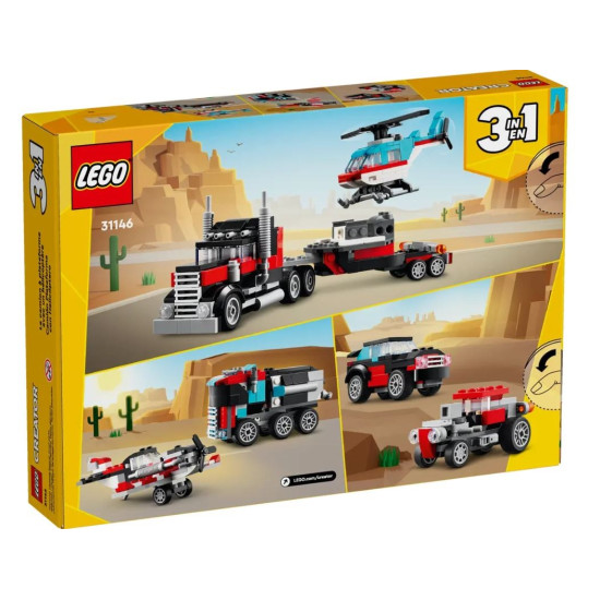 Klocki Creator 31146 Ciężarówka z platformą i helikopterem