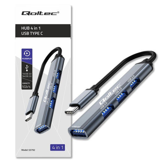HUB adapter USB-C 3.1 4w1 | USB 3.0 | 3x USB 2.0 