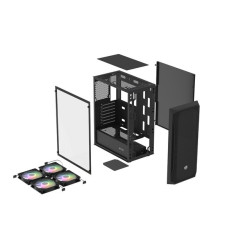 Obudowa Fury Shobo SH4F RGB Midi Tower z oknem Czarna 