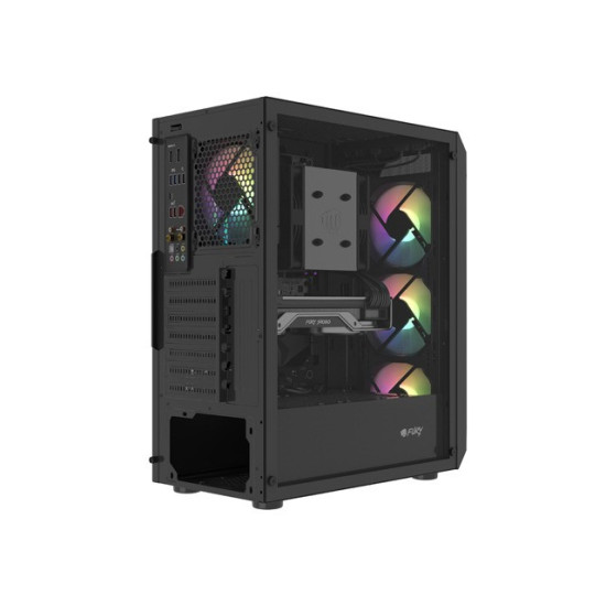 Obudowa Fury Shobo SH4F RGB Midi Tower z oknem Czarna 